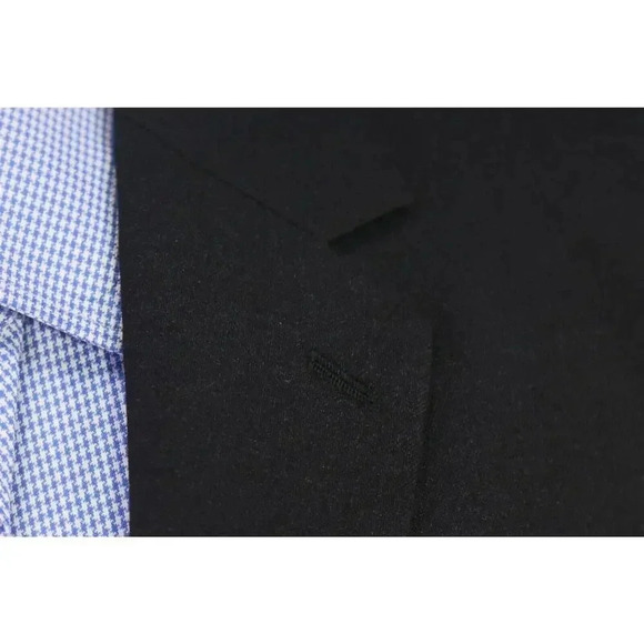 Mitsukoshi Tokyo Bespoke Vintage 1966 Solid Black 2-Btn Wool Blazer 42S - Picture 5 of 8